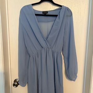 Topshop Light Blue Long Sleeve Dress